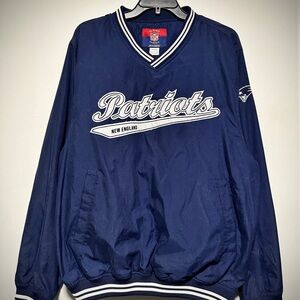 Vintage Y2K New England Patriots Reebok Blue Pullover Jacket